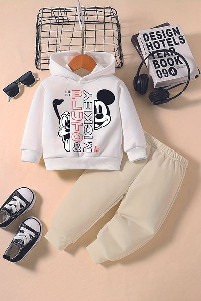 ADABEBEK Premium Miki and Gufi Printed Hoodie 2-Piece Baby Set 232364
