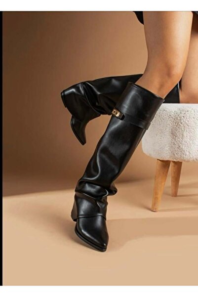 BeBeQ Store Cizme de damă Vega cu cataramă neagră