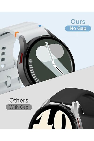 UnDePlus Case for Samsung Galaxy Watch 4 5 6 7 Fe 40 40 44 Classic 42 43 46 47 mm Band Decorative Braid Striped Sports S