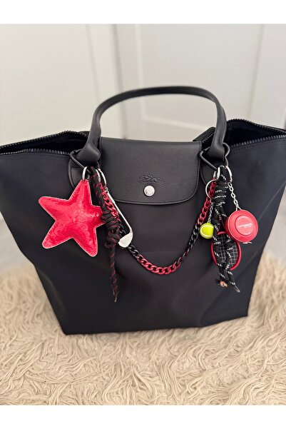 CHARMLUCKY KIRMIZI YILDIZ ZİNCİR CHARM ÇANTA AKSESUARI