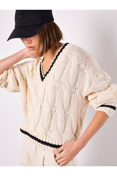 Apricot Gekürzter Kabel-pullover