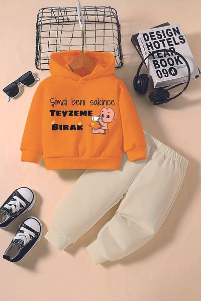 ADABEBEK New Season Let Me Go to My Aunt Printed Hoodie 2-Piece Baby Set 232329