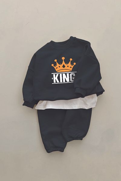 ADABEBEK New Season King Printed 2-Piece Baby Set 22564