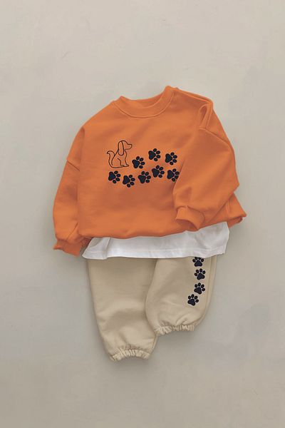 ADABEBEK New Season Paw Puppy Printed 2-Piece Baby Set 22563