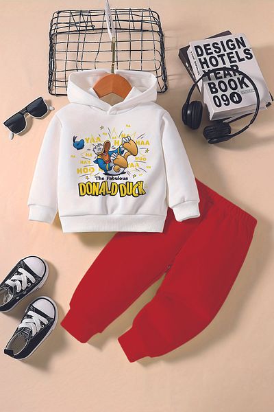 ADABEBEK New Season Cheerful Duck Printed Hoodie 2-Piece Baby Set 232346