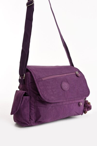 Çanta Trend Geantă de umăr ultra ușoară cu curea încrucișată cu mai multe buzunare violet (model: 571-6N)