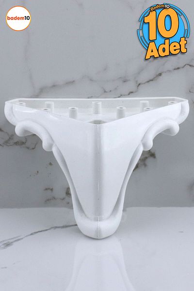 Badem10 10 bucăți lebădă 11 cm picior de mobilier canapea fotoliu masă măsuță de cafea picior picioare de bază alb 10 buc.