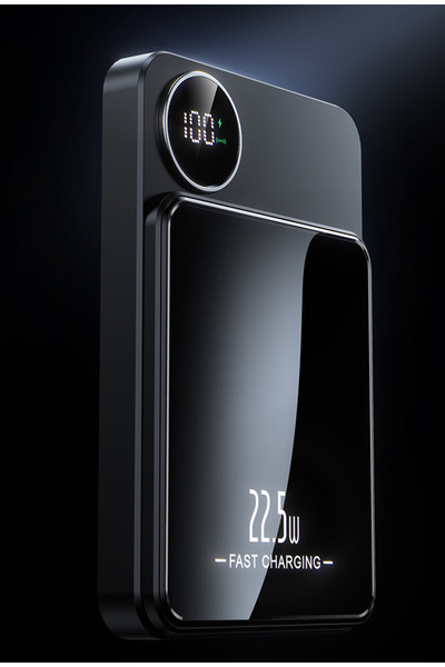 MATECHNO Magsafe 10.000 Mah Kablosuz Şarj Powerbank 1x USB Çıkış 15W Wireless 22.5W Kablolu Şarj Type-C Çıkış