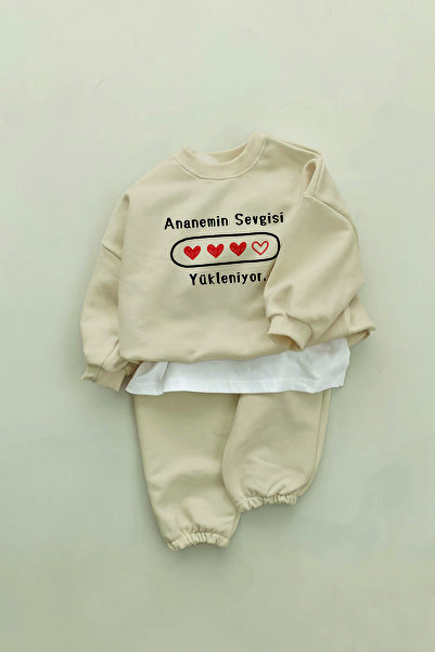 ADABEBEK Yeni Sezon Ananemin Sevgisi Yükleniyor Baskılı 2'li Bebek Takım 22584