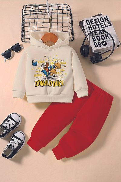 ADABEBEK New Season Cheerful Duck Printed Hoodie 2-Piece Baby Set 232346