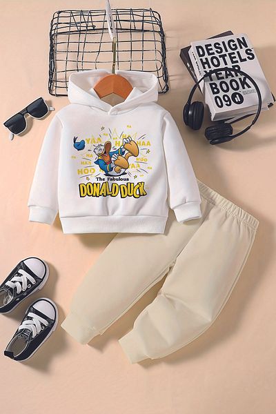 ADABEBEK New Season Cheerful Duck Printed Hoodie 2-Piece Baby Set 232346