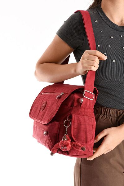 571 Collections Çanta Crossbody Ultra-Light Multi-Pocket Shoulder Bag Red (Model: 571-6N)