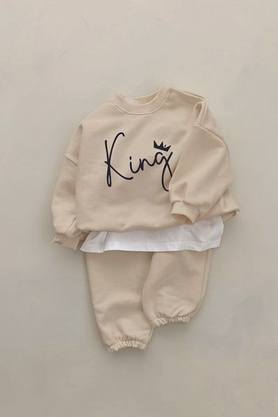 ADABEBEK New Season King Crown Printed 2-Piece Baby Set 22572