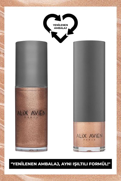 Alix Avien Brown Glow Liquid Illuminator - Liquid Highlighter - 103 for Face & Body - 45 ml
