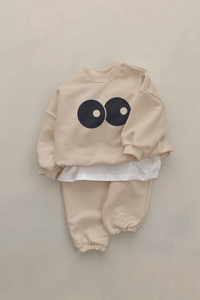 ADABEBEK New Season Stripe Eyes Printed 2-Piece Baby Set 22561