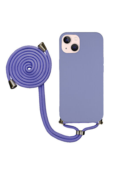 emybox حافظة هاتف من السيليكون الناعم متوافقة مع Apple iPhone 14 / 13 مع حزام للرقبة وداخل مخملي