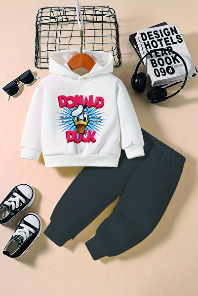 ADABEBEK بدلة أطفال بغطاء للرأس مطبوع عليها بطة لطيفة للموسم الجديد مكونة من ...