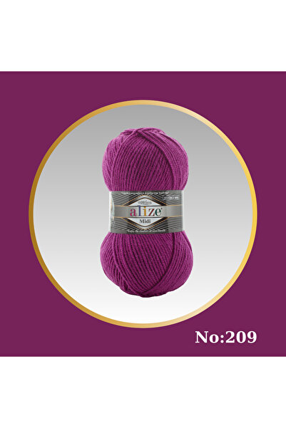 Alize Süperlana Midi El Örgü İpi 1-Adet Renk Kodu: 209 Fuşya - 100 gr - 170 m