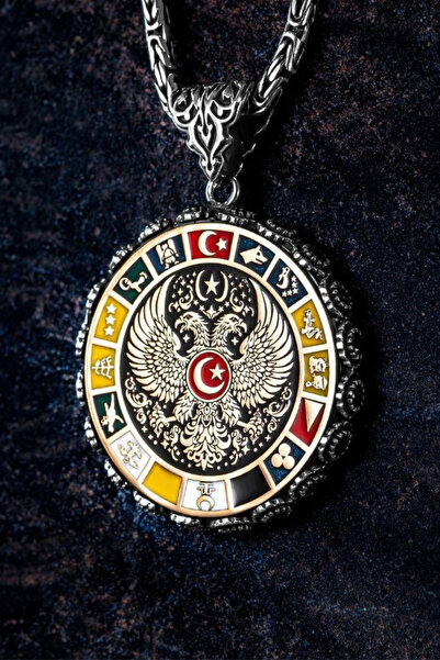 Diriliş Takı Türk Birliği 16 Türk Devleti Gümüş Kolye