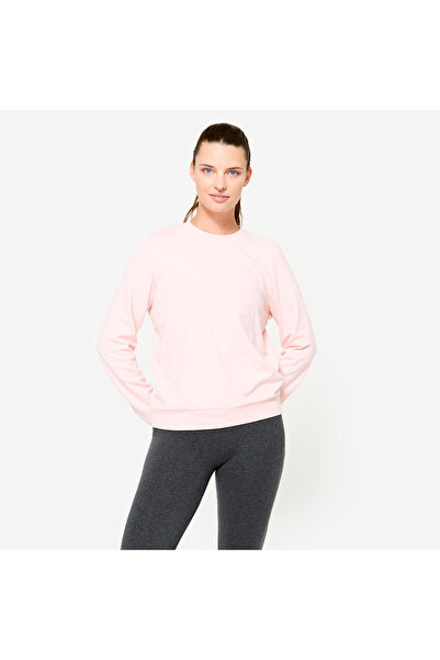 Decathlon Domyos Kadın Sweatshirt - Yuvarlak Yaka - Açık Pembe