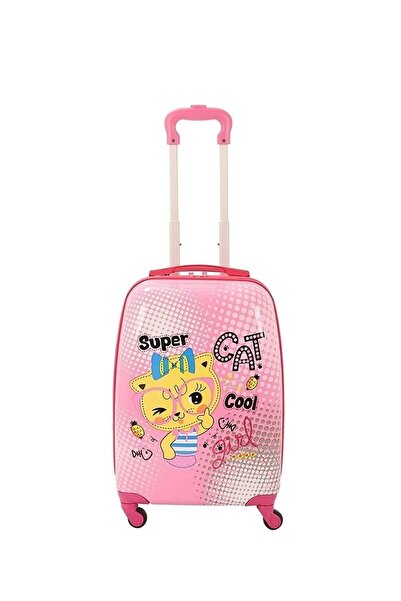 MÇS Mçs Super Cat Baskılı Abs Kasa Pembe Çocuk Valizi