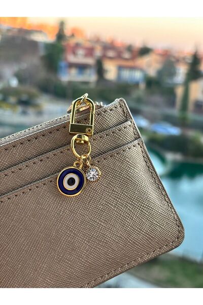PEONY peonyofficiall Klipsli Nazar Boncuğu Altın Kaplama Tektaş Detaylı Cüzda...