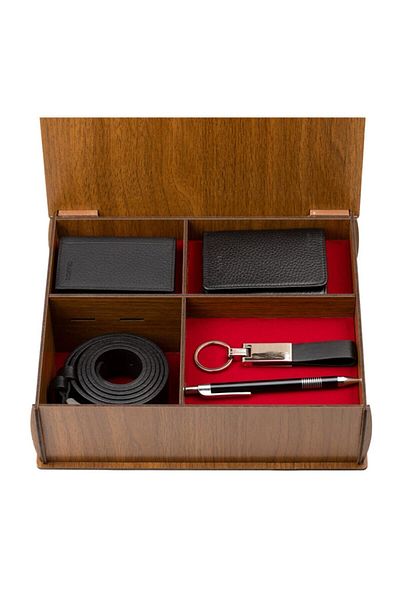 Grande 1414 Genuine Leather Men's Wallet & Genuine Leather Card Holder & Genuine Leather Belt Set