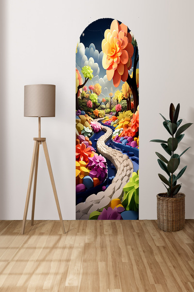 InkSyncStudios Kendiliğinden Yapışkanlı Kalın Kanvas Dokulu Dekoratif Bohem A...