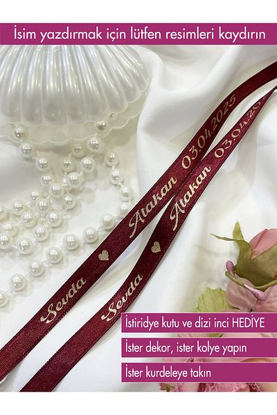 MasKEY Name Printed and Non-Spill Pearl Promise Engagement Ring Ribbon