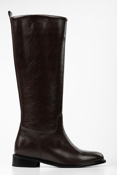 Shoeberry Damen-Reitstiefel Lace Brown Skin