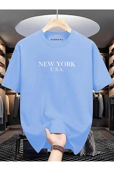 BENROMA 1 tétel ajándék 6 év feletti vásárlások esetén New York USA nyomtatott túlméretes póló