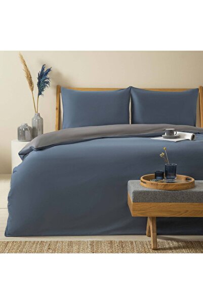 Chakra Bettie King Size Duvet Cover Set - 230X220 Cm, Blue/Dark Grey