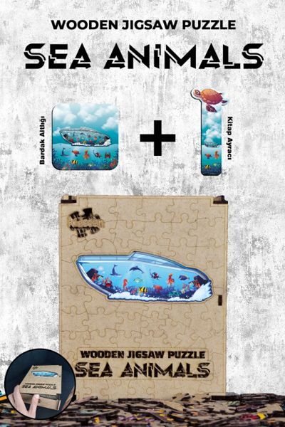 Destek Yayınları Wooden Puzzle - Sea Animals (87 pieces)