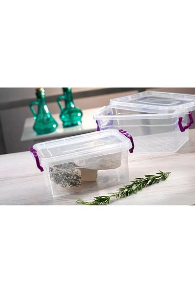 YorulmazAmbalaj Asude 1.25 Lt Plastic Storage Container 2 Pieces 13X20X8