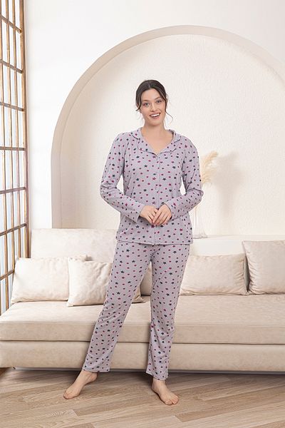 Free Beka Star Mother Girls Combination Pajamas Set Comfortable Stretchy 100% Cotton Front Button Sleepwear Set