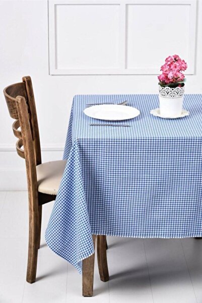 JUNG Τραπεζομάντιλο Blue Gingham 170x170 cm Pitikareli Επιτραπέζιο Πανί Πικ-ν...