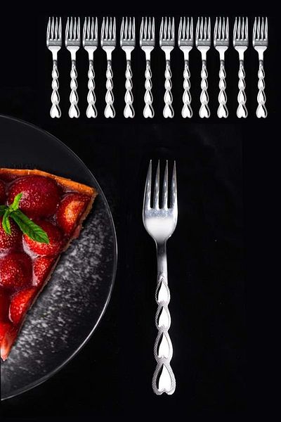 Doğuş Mutfak Sweet Fork Heart Stainless Steel 12 Pieces