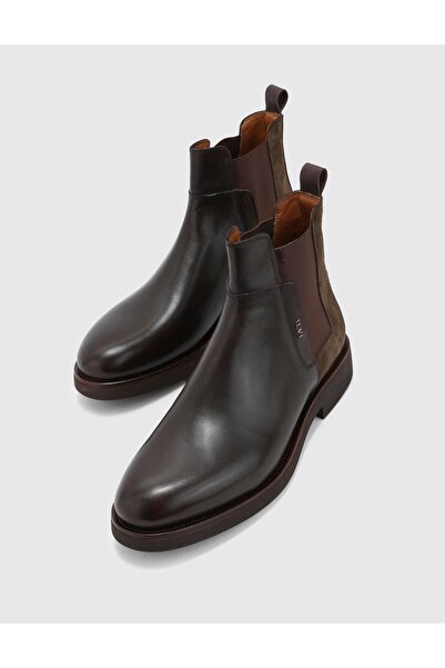 İLVİ Jadon Hakiki Açma Deri Erkek Kahverengi Bot