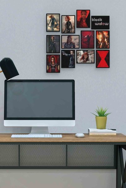 Pi Dekorasyon Black Widow 12 Parça Mdf (ahşap) Tablo Ofis Boyu