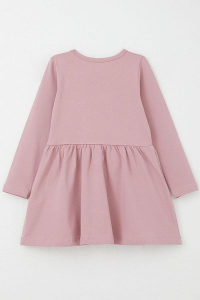 Breeze Colorful Floral Embroidery Long Sleeve Girl's Dress - 1.5-5 Years, Dried Rose
