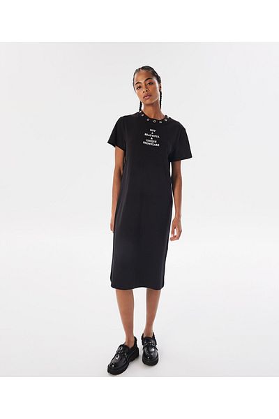 Twist Combed Dress - Slogan Printed Design