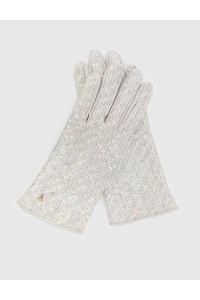 İLVİ Sivira Genuine Leather Ecru Women's Gloves