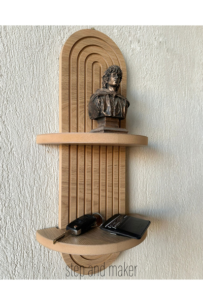Step and Maker Ahşap (MDF) Dekoratif Duvar Rafı - (54*16 CM) - Orta Boy
