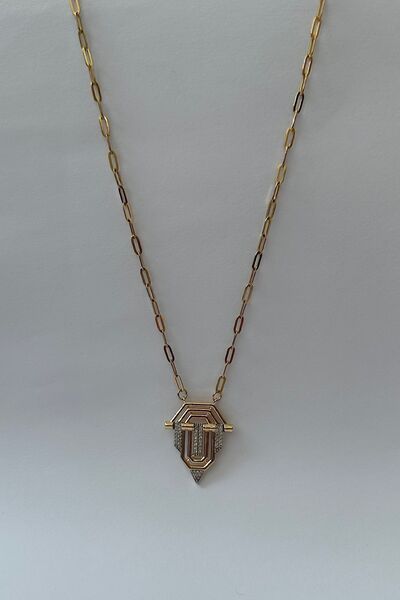 NKIE JEWELS Gold Serenay Necklace - Women's Leyla with Stone Detail
