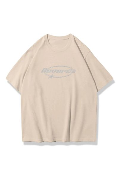 Gofeel Μπλουζάκι Harajuku Reverse Detail Unisex Oversize με γυαλιστερή πέτρα