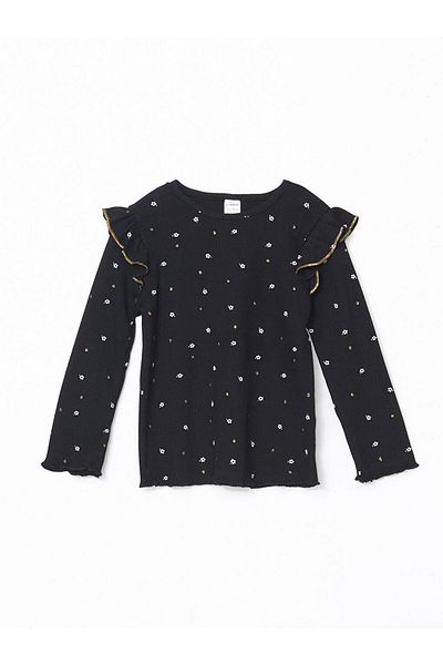 LC Waikiki Crew Neck Printed Girls Blouse and Leggings Set of 2