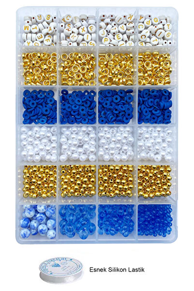 By MO Accessories مجموعة صنع المجوهرات باللون الأزرق الداكن مع الخرز واللؤلؤ ...