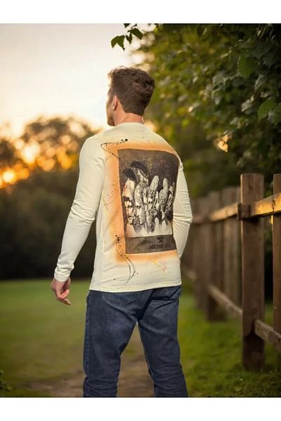 JANES Μακρυμάνικο μπλουζάκι Unisex Crew Neck - Λευκό