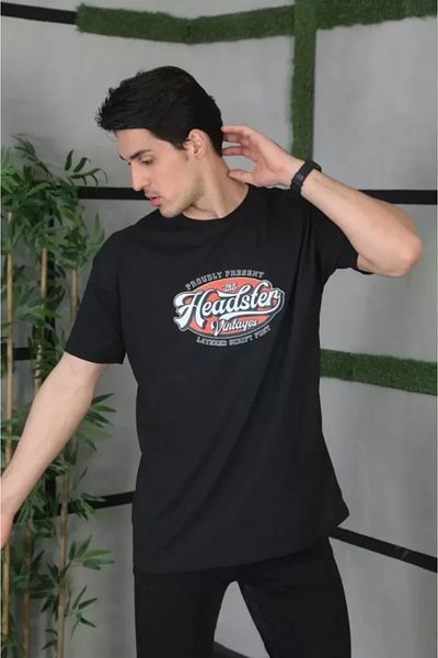 modaserdem Μαύρο μπλουζάκι Unisex με στάμπα oversize