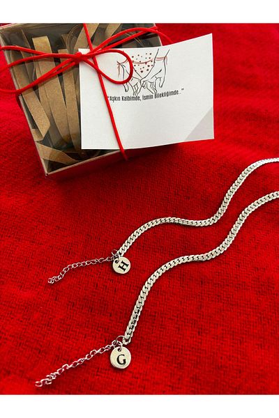 derokas Dear Couple Sequin Detailed Stainless Steel Love - 2-Piece Marten